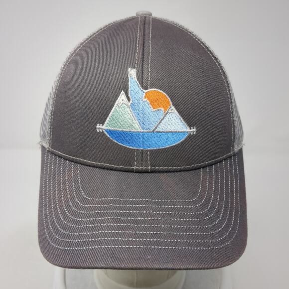 Idaho Sunset Strapback Trucker Hat Gray OS Adjustable Embroidered Mesh Back Ha - Picture 2 of 9